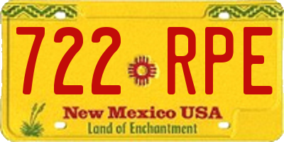 NM license plate 722RPE