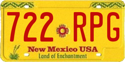 NM license plate 722RPG