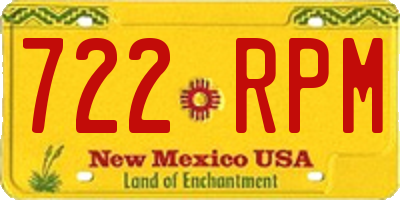 NM license plate 722RPM