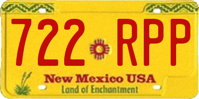 NM license plate 722RPP