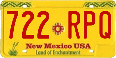 NM license plate 722RPQ