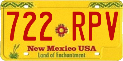 NM license plate 722RPV