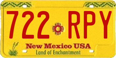 NM license plate 722RPY