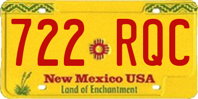 NM license plate 722RQC