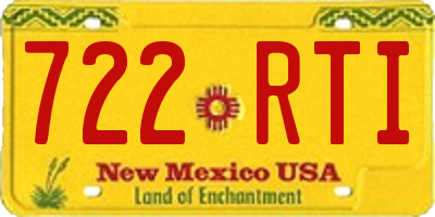 NM license plate 722RTI