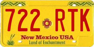 NM license plate 722RTK