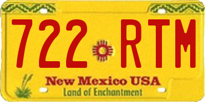 NM license plate 722RTM