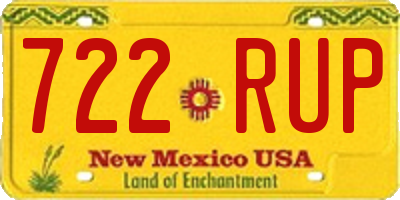NM license plate 722RUP