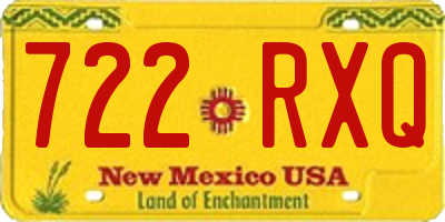 NM license plate 722RXQ