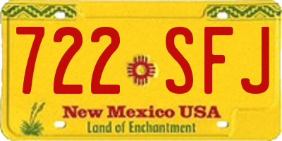 NM license plate 722SFJ