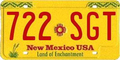 NM license plate 722SGT
