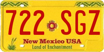 NM license plate 722SGZ