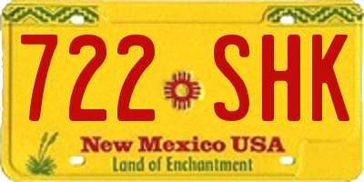 NM license plate 722SHK