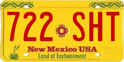 NM license plate 722SHT