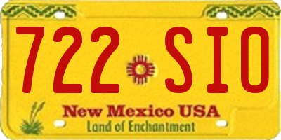 NM license plate 722SIO