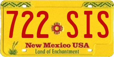 NM license plate 722SIS