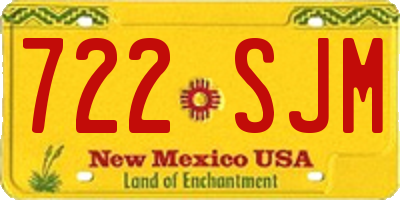 NM license plate 722SJM