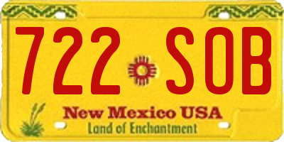 NM license plate 722SOB