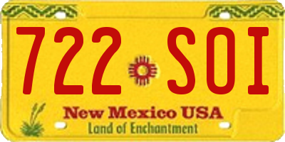 NM license plate 722SOI