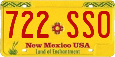 NM license plate 722SSO