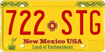 NM license plate 722STG