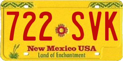 NM license plate 722SVK