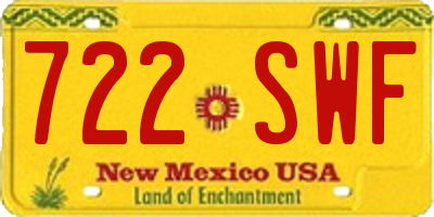 NM license plate 722SWF