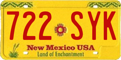 NM license plate 722SYK