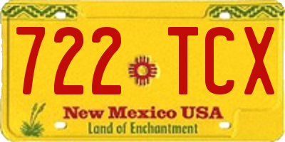 NM license plate 722TCX