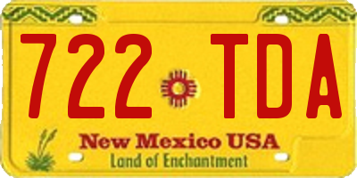 NM license plate 722TDA