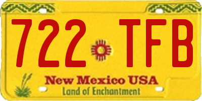 NM license plate 722TFB