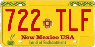 NM license plate 722TLF