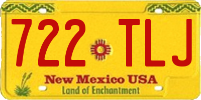NM license plate 722TLJ