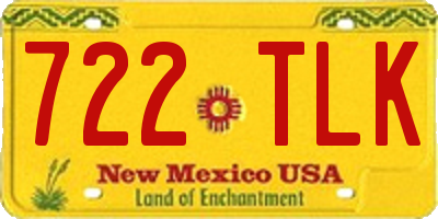 NM license plate 722TLK