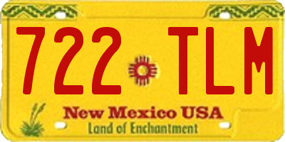 NM license plate 722TLM