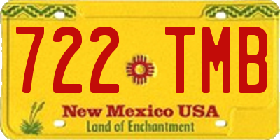 NM license plate 722TMB