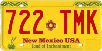 NM license plate 722TMK