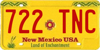 NM license plate 722TNC