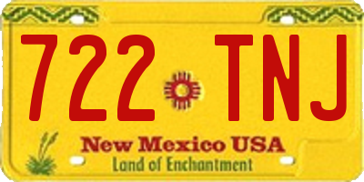 NM license plate 722TNJ