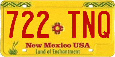 NM license plate 722TNQ