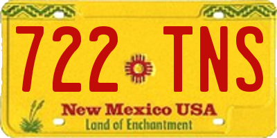 NM license plate 722TNS