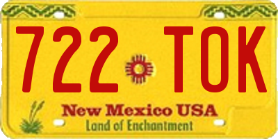 NM license plate 722TOK
