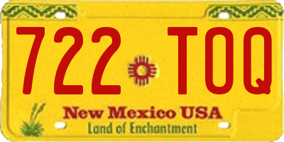 NM license plate 722TOQ