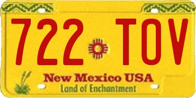 NM license plate 722TOV