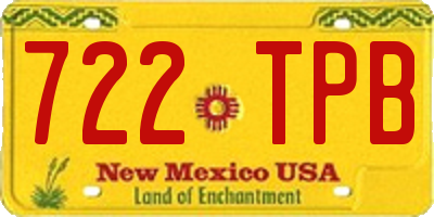 NM license plate 722TPB