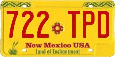 NM license plate 722TPD