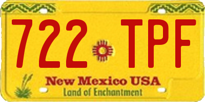 NM license plate 722TPF