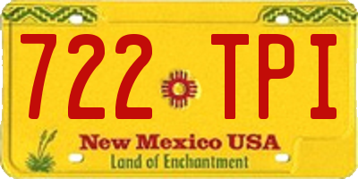 NM license plate 722TPI