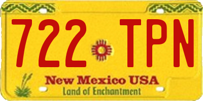 NM license plate 722TPN