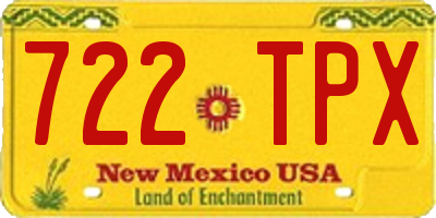 NM license plate 722TPX